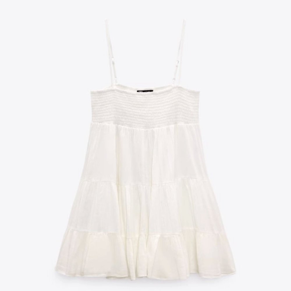 Zara Tiered Muslin Mini Dress
